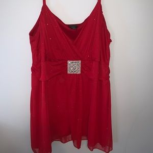 Torrid Red Glitter Tank  Blouse Sz 4